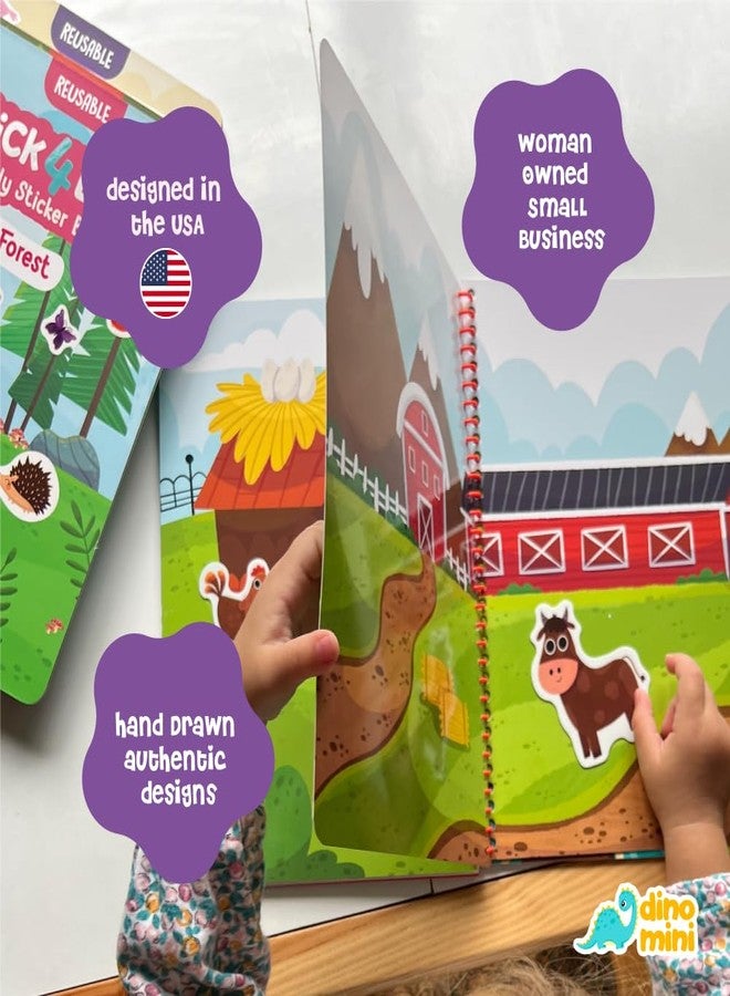 DINO MINI Stick4Ever Jelly Sticker Book - for Kids - Waterproof, Easy to Clean Reusable Sticker Book for Toddlers- Reusable Road Trip Activities for Kids - Stocking Stuffers for Toddlers (Animals) - Image 5